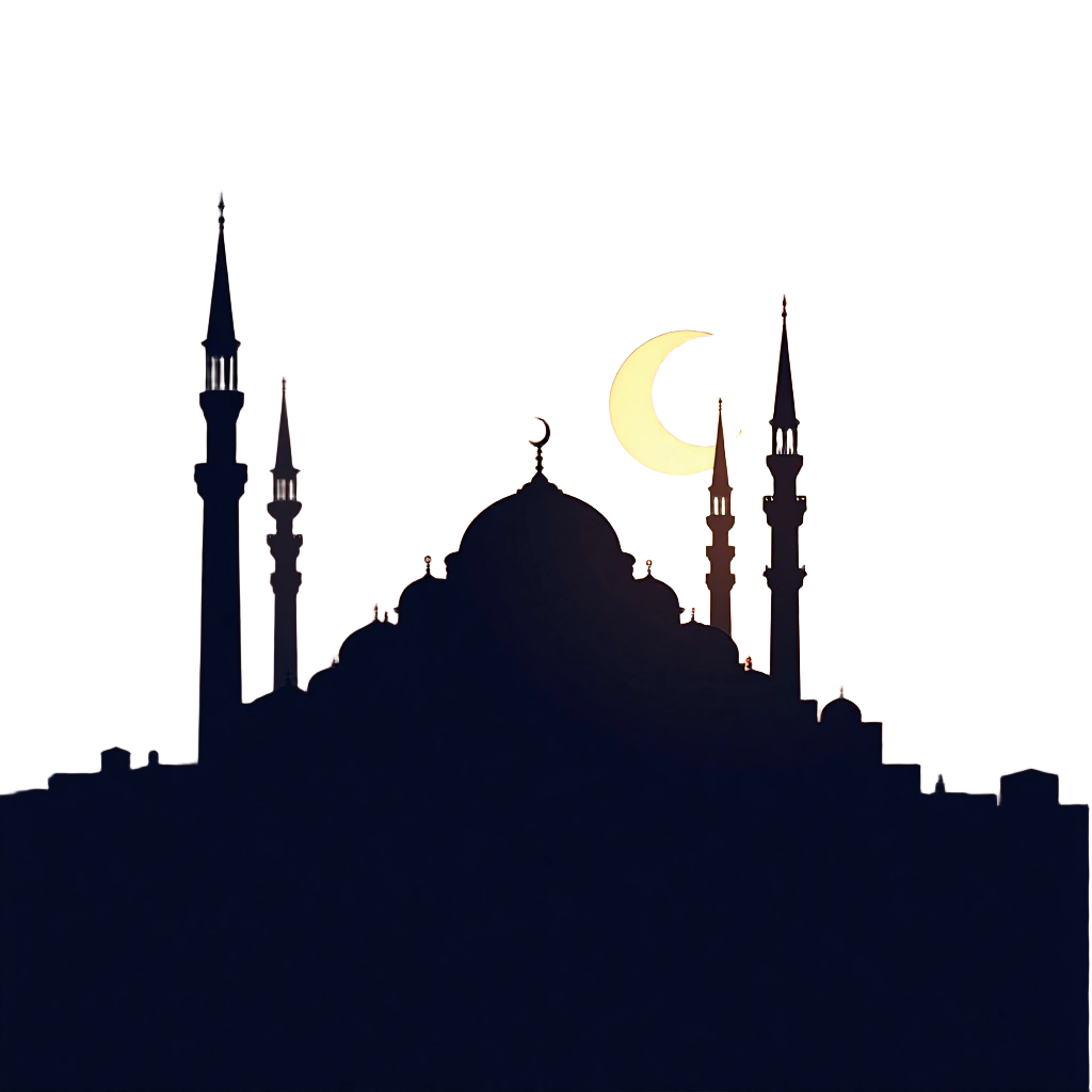 Moonlit Mosque Silhouette